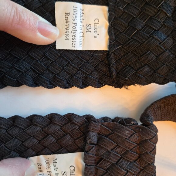 Womens Braided Belt, Wide Buckle Elastic Stretch - Picture 3 of 3